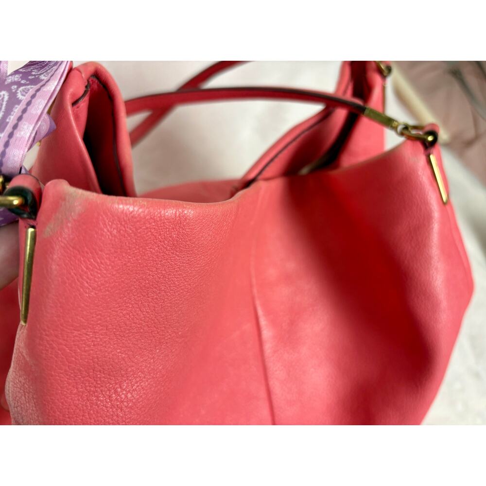 Coach Madison Phoebe Shoulder Bag in Pink/Dahlia Pebble Leather with Scarf - Picture 16 of 16